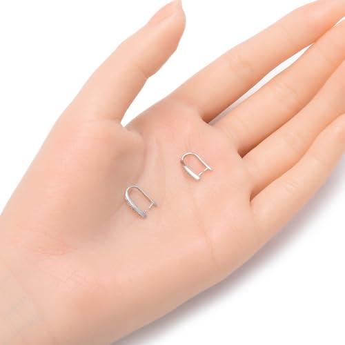 5pcs Adabele Authentic 925 Sterling Silver 12mm Pendant Clasp Pinch Bails Cubic Zirconia CZ Clip Tarnish Resistant for DIY Craft Jewelry Making SS205-3 - size: 12mm Pinch Bail with CZ