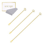 14K Gold Necklace Extender 925 Sterling Silver Necklace Bracelet Ankle Extenders Chain Extension for Jewelry Making（2 3 4 inch） - style: 14K Gold-Rectangle Tag