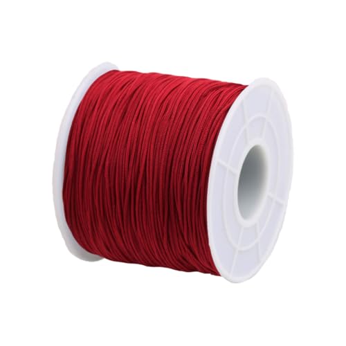 0.5mm 150Yards Nylon String Cord Braided Beading Thread for DIY Crafts Friendship Bracelets Pendant Chinese Lucky Knotting Macrame Necklaces,Jewelry Making (Wine Red) - color: Wine Red, size: 0.5MM