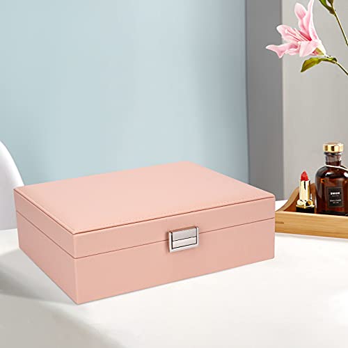 Jewelry Organizer Box Travel Jewelry Box Storage Organizer Case Earring Ring Necklace Box Large Travel Jewelry Case/PINK - color: Pink