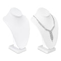 MOOCA 2 Pcs Necklace Chain Jewelry Bust Display Holder Stand, Necklaces Display Mannequin Bust, Jewelry Bust Stand, 11 1/4" H, White Leatherette - color: 1) White Faux Leather, 2 pieces