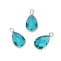 Adabele Grade A Birthstone Pendant Drop 11mm 14mm 16mm Sterling Silver Plated For Personalized Earrings Bracelet Necklace Anklet Pendant Keychain Craft Jewelry Making - color: December (blue), size: 14mm Long - 30pcs