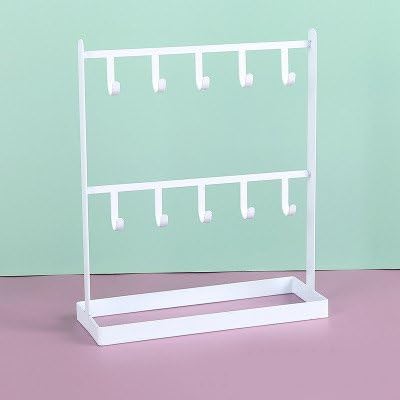 LXZ 1 PC Tabletop Hook Rack – Jewelry Stand Holder – White Hangers for Necklaces Keys Brace laces Ear Rings - color: White