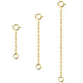 3 Pcs 925 Sterling Silver Necklace Extenders for Women Durable Strong Removable Necklace Bracelet Anklet Extension Jewelry Making Chains - color: 1 2 3 Inch, Gold