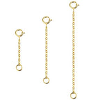 3 Pcs 925 Sterling Silver Necklace Extenders for Women Durable Strong Removable Necklace Bracelet Anklet Extension Jewelry Making Chains - color: 1 2 3 Inch, Gold