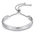 WOWORAMA Adjustable Slider Bracelets for Women Bar Friendship Bangle Bracelet for Women Gold/White Gold/Rose Gold Bolo Bracelet - color: Hammered Bar-White Gold