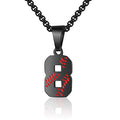 AIAINAGI Baseball Number Necklace - Stainless Steel Chain Pendant for Men Athletes 00-99 Jersey Number Gift - color: Black, style: 8