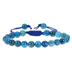 ANAYA AGATE Energy Protection Crystal Handmade Adjustable Bead Bracelet Perfect for Men, Women’s Christmas Gift - Gemstone Healing Stretch Bracelet Pulsera Para Hombre Mujer Stocking Stuffer - color: Apatite