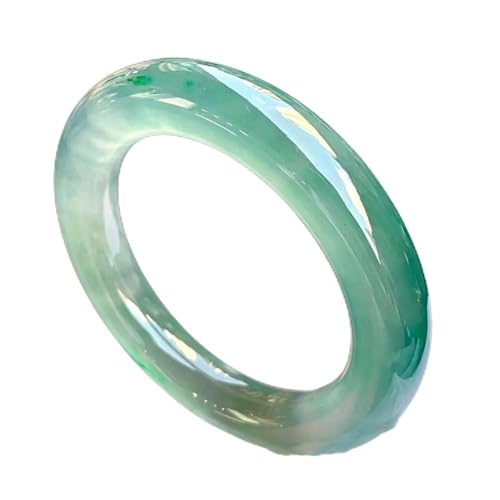 Natural Light green Jade bangle Round Bracelet for Women attract Good Luck Wealth Prosperity Feng Shui Jewelry Gift - size: 56mm