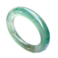 Natural Light green Jade bangle Round Bracelet for Women attract Good Luck Wealth Prosperity Feng Shui Jewelry Gift - size: 56mm