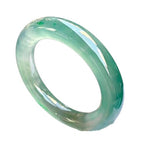 Natural Light green Jade bangle Round Bracelet for Women attract Good Luck Wealth Prosperity Feng Shui Jewelry Gift - size: 56mm