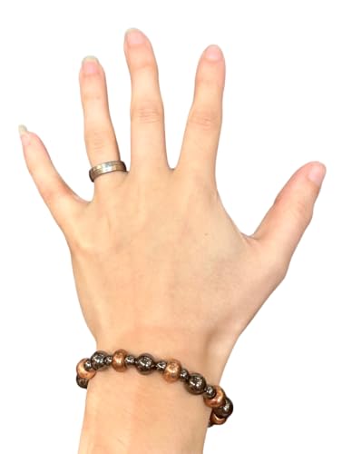 Copper and Magnetic Hematite Bracelet - size: 8 Inches