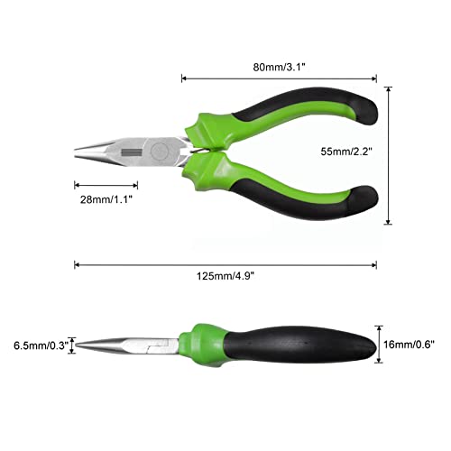SPEEDWOX Mini Long Nose Pliers with Wire Cutter, Precision Fine Beading Pliers with Non-Serrated Jaws, Precision Jewelry Making Tool for Small Object Gripping - style: Long Nose Pliers with Cutter