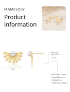 Mameloly Flower Earrings for Women Dainty 14K Gold Plated White Freshwater Pearl Stud Earrings Hypoallergenic - color: Daisy