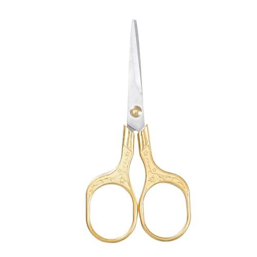 1PC Vintage-Inspired Stainless Steel Sewing Scissors Set for Fabric and Thread, Precise Cutting, Gold - color: Gold
