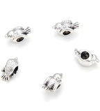 40pcs Cute Bird Symbol of Freedom and Hope Large Hole Animal Loose Beads (4.5mm Hole) Antique Silver Metal Spacer for DIY Craft Jewelry Making MEC-A9 - size: Bird