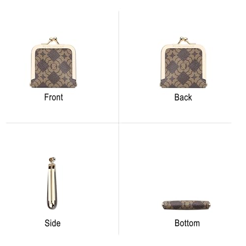 Royal Bagger Mini Ultra-Thin Jewelry Box & Kiss Lock Purse – Signature Coated Canvas, Women's Essential 8120 (Coffee) - color: Coffee