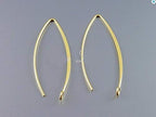 Adabele 100pcs Hypoallergenic Long V Shape Marquise Earring Hooks 45mm 18K Yellow Gold Plated Ear Wire (Strong Wire 0.9mm/19 Gauge) DIY Craft Earrings Jewelry Making250-G - color: Gold