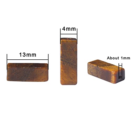 BEADIA Natural Yellow Tiger Eye Tube Beads 13x4mm 30pcs Rectangle Loose Semi Gemstone Beads for Jewelry Making Design - color: Yellow Tiger Eye Rectangle