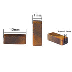 BEADIA Natural Yellow Tiger Eye Tube Beads 13x4mm 30pcs Rectangle Loose Semi Gemstone Beads for Jewelry Making Design - color: Yellow Tiger Eye Rectangle