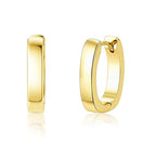925 Sterling Silver Earrings Small Chunky Hoop Earrings for Women Trendy Huggie Hoop Earrings 14K Gold Plated Hypoallergenic Earrings Small Thick Huggie Hoops Earrings - color: Gold2