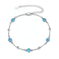 HPQQ Anklet Bracelet for Women 925 Sterling Silver Natural Stone Chain Bead Ankle Bracelet Beach Summer Fine Jewelry Mothers Day Birthday Gifts for Women Mom Wife - color: Bracelet-7"-9"-Turquoise