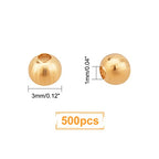 UNICRAFTALE 500pcs Golden 304 Stainless Steel Round Spacer Metal Beads - Tiny Smooth Beads for Jewelry Making - About 3mm in Diameter - color: Golden, size: 3mm