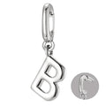 OVRUNS Initial Charm for Women,Letter Bracelet Necklace Charms Alphabet Pendant Charms With Clasp - color: Silver, style: Letter B
