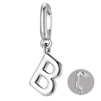 OVRUNS Initial Charm for Women,Letter Bracelet Necklace Charms Alphabet Pendant Charms With Clasp - color: Silver, style: Letter B