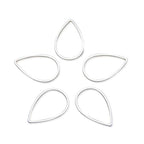 Adabele 50pcs Silver Teardrop Beading Hoop Link Jewelry Findings 25mm Long Geometric Connector Open Back Bezel Frame for DIY Craft Jewelry Making CF70-3 - size: Teardrop Shape (0.98 Inch)
