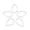 Adabele 50pcs Silver Teardrop Beading Hoop Link Jewelry Findings 22mm Long Geometric Connector Open Back Bezel Frame for DIY Craft Jewelry Making CF70-2 - size: Teardrop Shape (0.87 Inch)