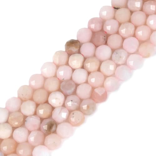 6mm Peruvian Pink Opal Faceted Gemstone Round Loose Beads Strand 15.5-16" DIY Jewelry Making - color: Peruvian Pink Opal