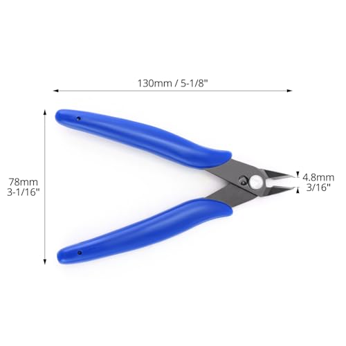 QWORK Small Wire Cutters,10 Pack 170 Micro Flush Cutter – 5 Inch Diagonal Cutting Pliers for Electronics, Models, Jewelry Making