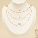 SMYHTGLIF 16 Inches Gold Lip Necklace Chain Bulk for Jewelry Making 12 Pcs Stainless Steel Necklace with Lobster Clasps Adjustable Chain - color: Gold Lip, size: 16 inches