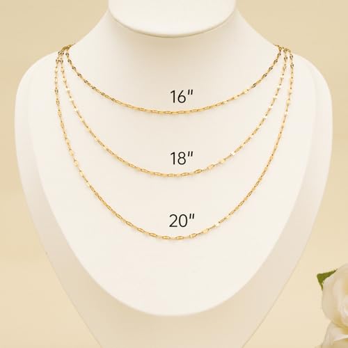 12 Pack Stainless Steel Necklace Chain for Women Men Gold Lip Link Chain Adjustable Necklace Bulk - color: Gold Lip, size: 18 Inches