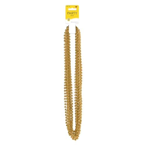 Party Beads - Small Round - size: 12-Pack, style: Gold (12-Pack)