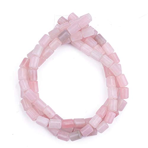 BEADIA Natural Rose Quartz Crystal Cylinder Stone Loose Semi Gemstone Beads for Jewelry Making 10mmx14mm 38cm - color: Rose Quartz, size: 10mm x 14mm