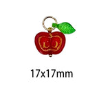 50pcs Glass Pendant Charms - Multicolor Theme Drops for Necklace Craft, Jewelry Making Supplies (Various Styles) - style: Apple