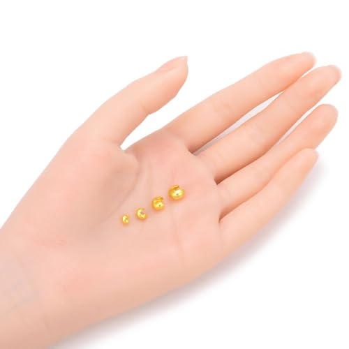 100pcs Crimp Bead Knot Covers 5mm (0.2 Inch) End Caps 18K Yellow Gold Plated Copper Brass for DIY Craft Jewelry Making CF8-5 - color: Gold, size: 5mm (0.2 Inch) - 100pcs