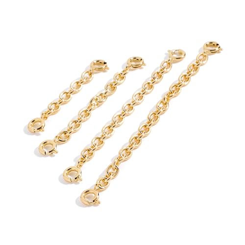 FAMARINE Gold Silver Necklace Extender Chains for Women - color: gold B
