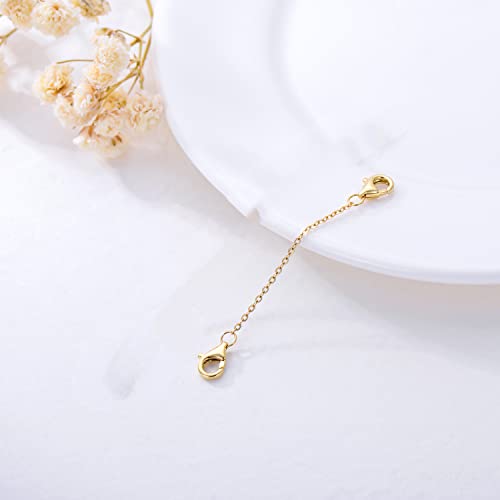14k Gold Necklace & Bracelet Extender Chain, Adjustable Extension Chain for Necklace & Anklet - color: Style 2-Yellow Gold, size: 1inch