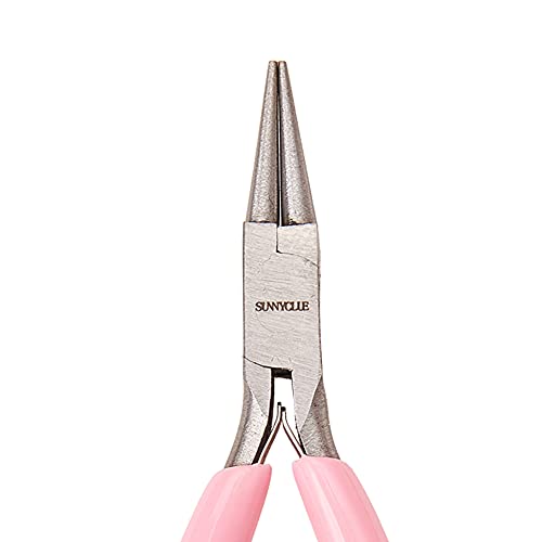 SUNNYCLUE 4.5 Mini Round Nose Pliers Precision Beading Pliers Jewelry Wire Looping Bending Tools for DIY Jewelry Making Hobby Projects Pink - color: Pink 4.5 Inch