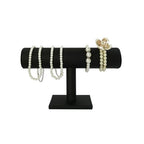 Jewelry Organizer Stand for Women - T-Bar Bracelet, Watch & Hair Tie Storage Display Rack with Travel-Friendly Design(Black PU Leather) - color: Black PU Leather