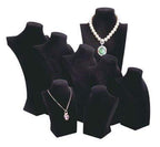 Polmart H4 Necklace Display Bust (Black Velvet, 13 ½”H)