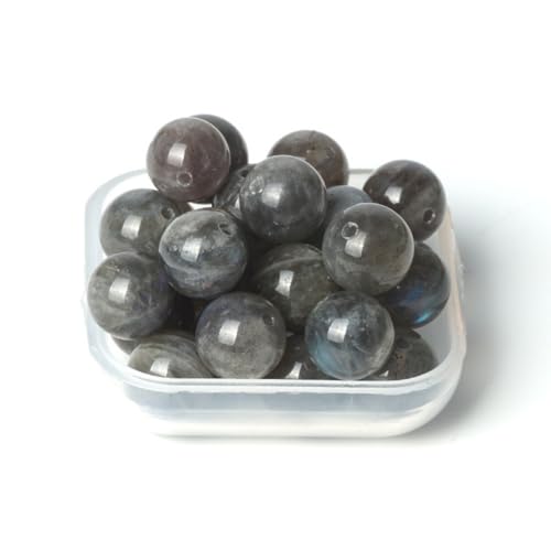 100Pcs Natural Stone 6mm Grey Moonstone Round Loose Gemstone Energy Healing Beads Hole Size 1mm DIY Smooth Beads for Bracelet Necklace Earrings Jewelry Making - color: Grey Moonstone, size: 6mm
