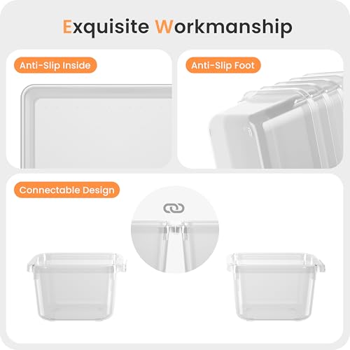 【Military Grade】A-LuGei Drawer Organizer,【𝟱𝗦𝗶𝘇𝗲】Makeup organizer,【Holds 177 Items】Bathroom Organizers and Storage,Organization and Storage,Desk Drawer Organizer for Vanity【Clear】