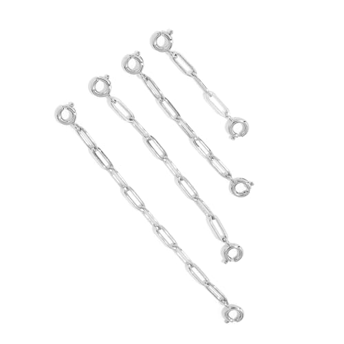 Silver Necklace Extenders for Women 14k Extender Chain for Bracelet Anklet Waist for Jewelry Making 4Pcs - color: silver A