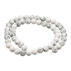 HARFINGTON 50pcs Natural Stone Beads 6mm White Turquoise Round Gemstone Stone Loose Beading Real Genuine Smooth Balls Bead for Jewelry Making Bracelets Necklace Earrings DIY - color: White Turquoise, size: 6mm