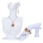 UNICRAFTALE 2pcs Jewelry Mannequin Displays Set White Resin Side Body Model Bust Shaped Jewelrys Necklace Display Stands and Mannequin Hand Bracelet Necklace Ring Display Stand for Jewelry Displays - color: White