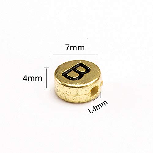 Letter Beads 1000pcs Acrylic Alphabet Letter Beads A-Z Letter for Jewelry Making (Gold) - color: gold